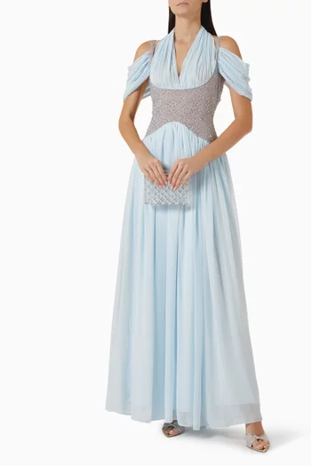 Crystal-embellished Dress in Chiffon