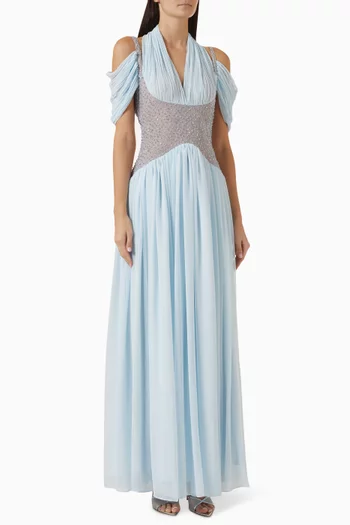 Crystal-embellished Dress in Chiffon
