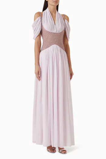 Crystal-embellished Dress in Chiffon