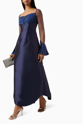 Crystal-embellished Dress in Satin