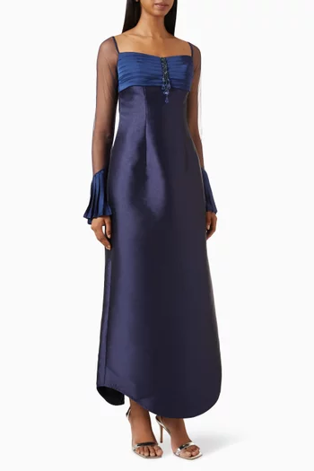 Crystal-embellished Dress in Satin