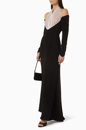 Pintuck Dress in Crepe