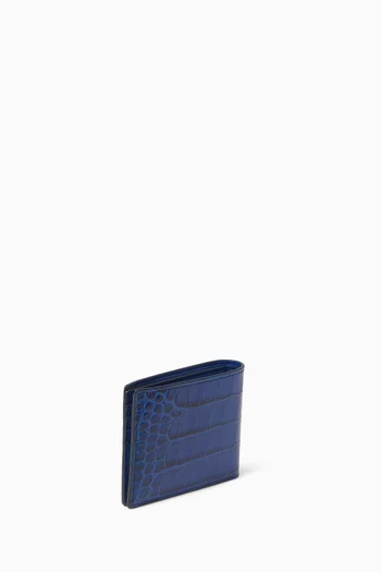 Bi-fold Wallet in Croc-effect Leather
