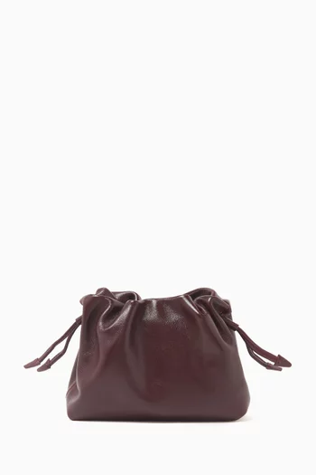 Alexandra Petite Drawstring Bag in Leather