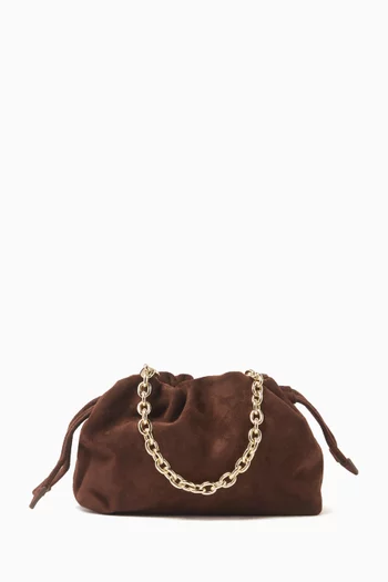 Alexandra Petite Drawstring Clutch in Suede