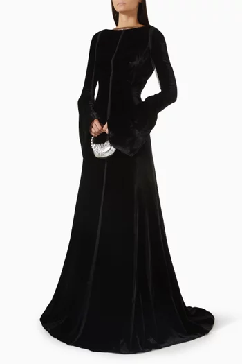 Open-back Cocktail Maxi Dress