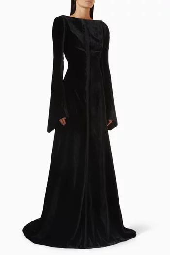 Open-back Cocktail Maxi Dress