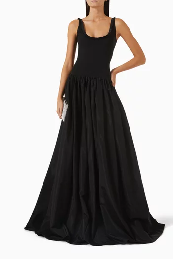 Jersey Bodice Maxi Dress