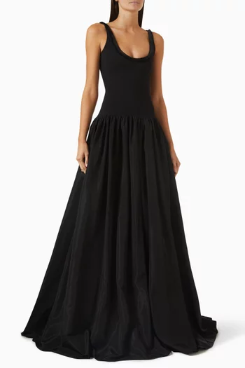 Jersey Bodice Maxi Dress