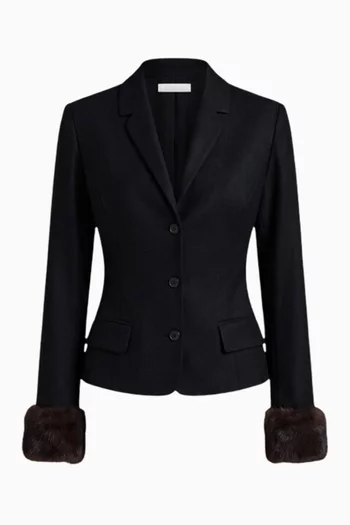 Montaigne Faux-fur Blazer in Merino-wool