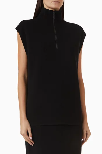 Tetris Sleeveless Sweater in Wool & Cotton