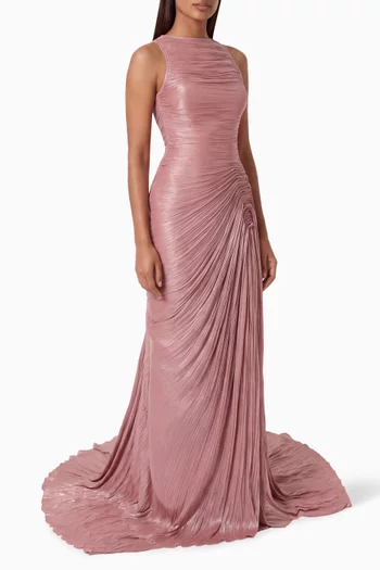 Sleeveless Draped Gown