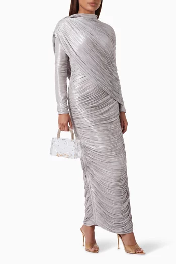 Long-sleeve Draped Gown