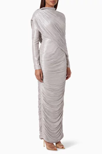 Long-sleeve Draped Gown