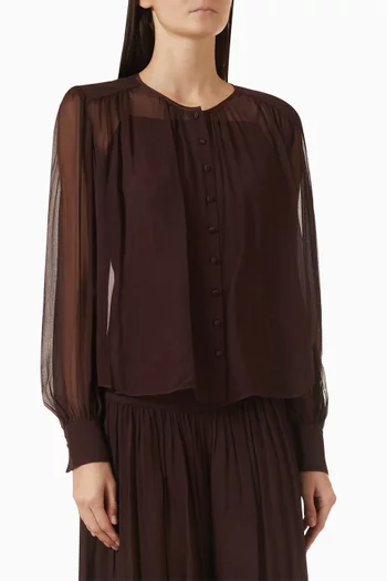 Elisa Pleated Blouse in Silk