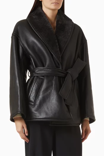 Manu Belted Jacket in Sheepskin