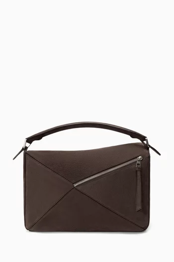 Unisex Large Puzzle Bag in Leather