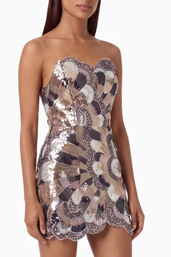 Strapless Embellished Mini Dress