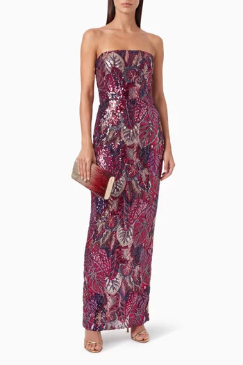 Embellished Lace-back Dress
