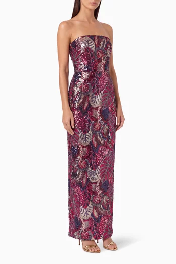 Embellished Lace-back Dress