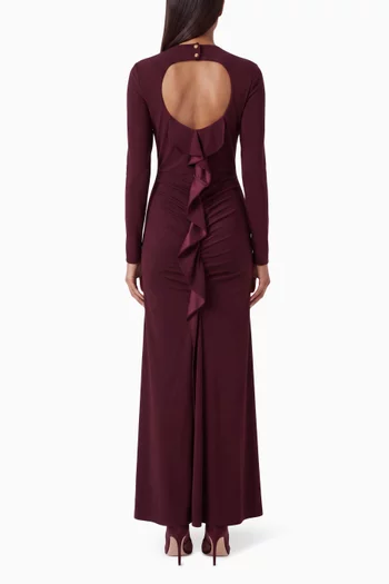 Ruffled-trim Maxi Dress