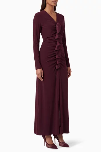 Ruffled-trim Maxi Dress