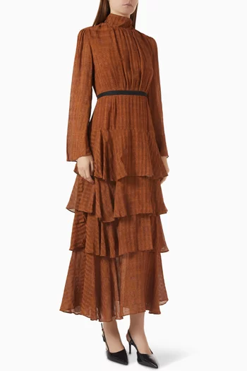 Ruffled Maxi Dress in Rayon