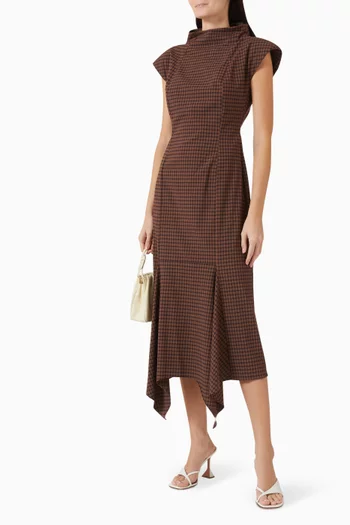 Checked Midi Dress