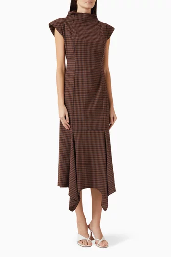 Checked Midi Dress