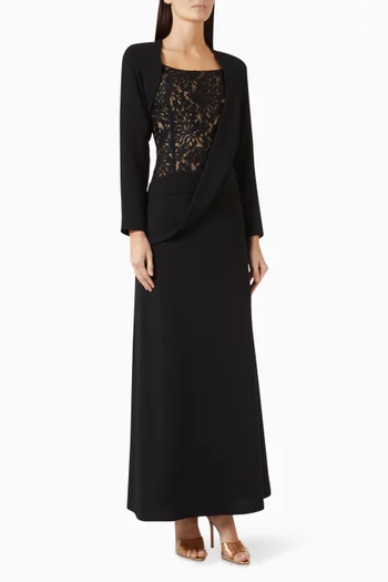 Floral Lace-panel Dress