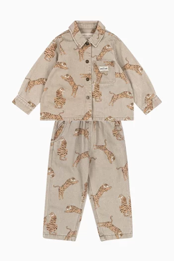 Magot Tiger-print Shirt in Denim
