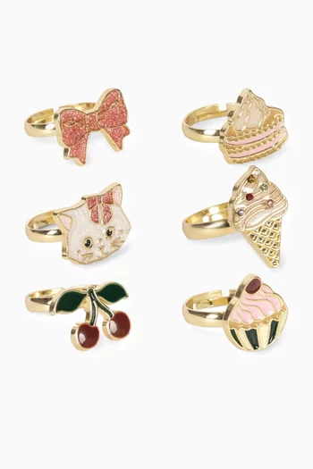 Kitty Sweets Rings, Set of 6