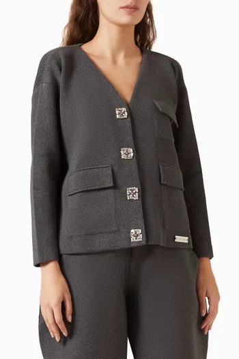 Boxy Pocket Cardigan in Cotton