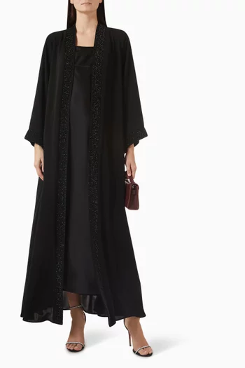 Bead-embellished Abaya Set