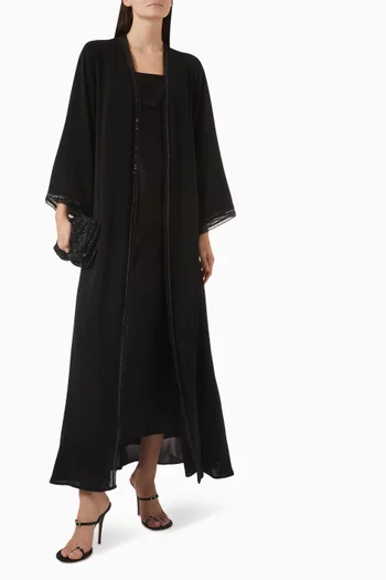 Lace-trim Abaya Set
