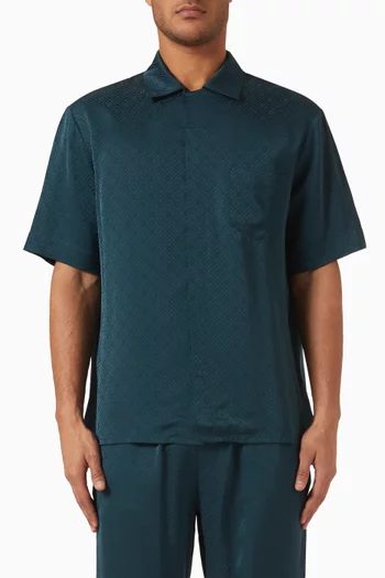 Logo Jacquard Cuban Collar Shirt