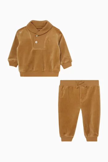 Sweatshirt & Pants Set in Velour