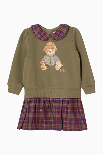 Polo Bear Dress & Bloomer in Fleece