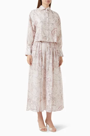 Shirt & Skirt Set in Lyocell Blend