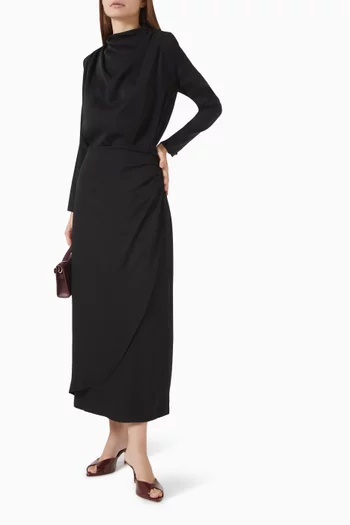 Draped Top & Skirt Set