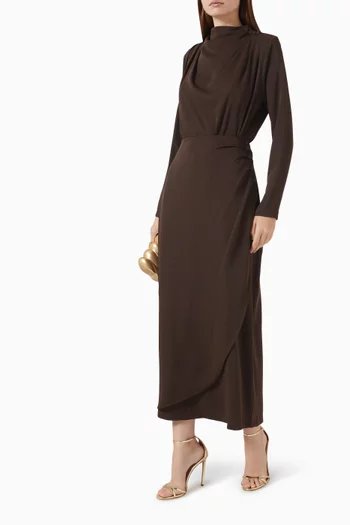 Draped Top & Skirt Set