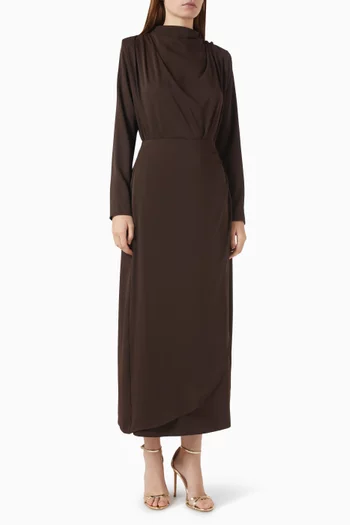 Draped Top & Skirt Set