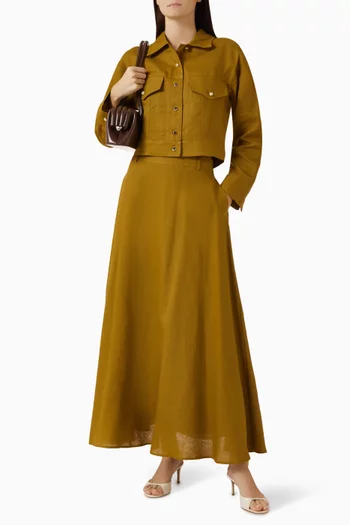 Shirt & Skirt Set in Linen