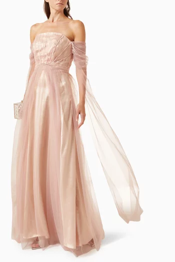 Crystal-embellished Gown in Tulle