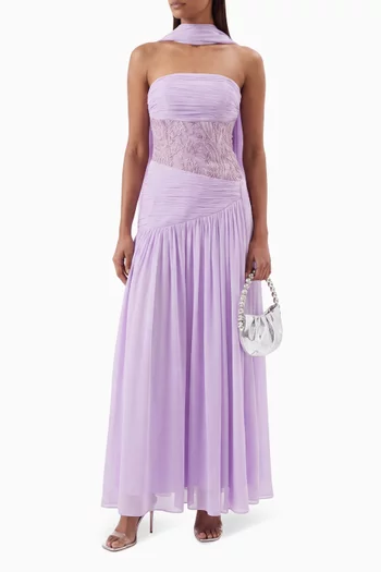 Ruched Halter Gown in Chiffon