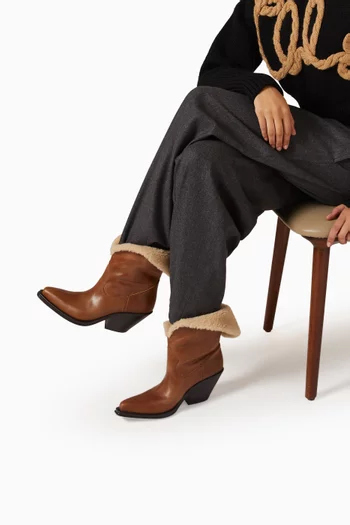 Azelan 65 Shearling Ankle Boots in Leather