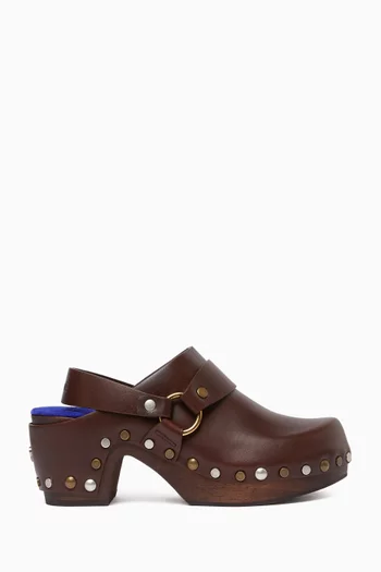 Talis Wedge 65 Clogs in Shiny Leather