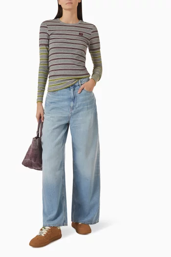 Double Striped T-shirt in Cotton-blend