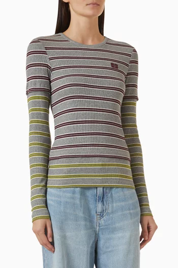 Double Striped T-shirt in Cotton-blend