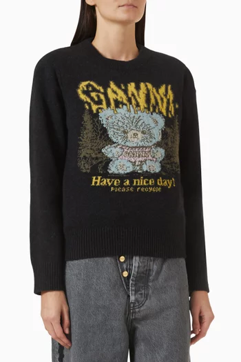 Forest Teddy Logo Sweater in Knit